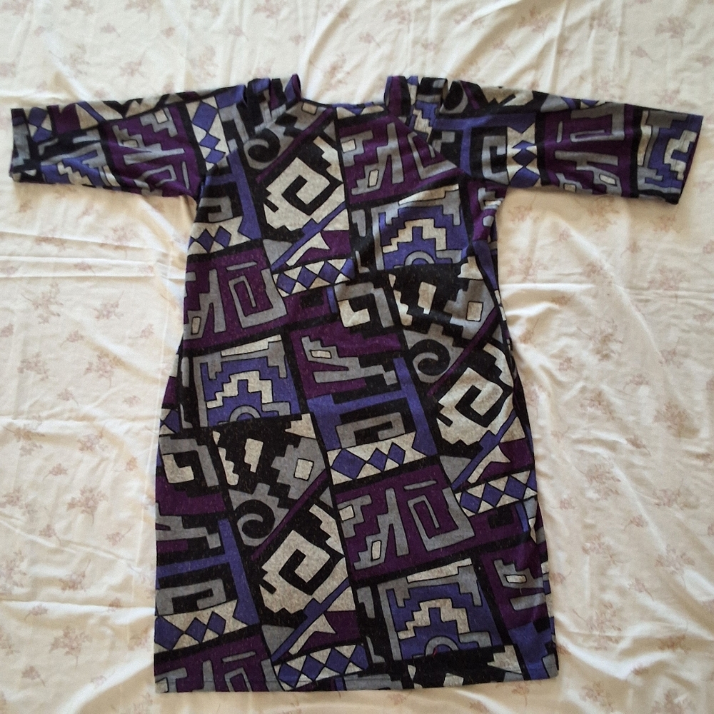 Ashley Stewart Purple Gray and black Dress Plus Size 18 . - Picture 3 of 10